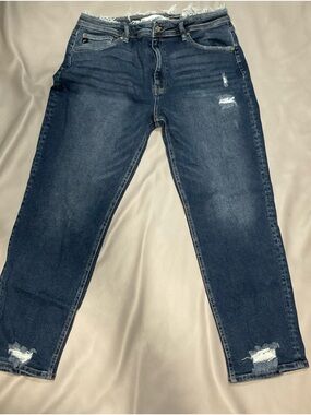 KanCan Dark Wash Distressed Boyfriend Jeans